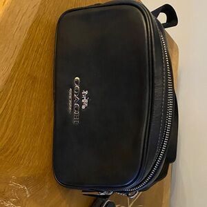 Coach Black Belt Bag with Silver Accents